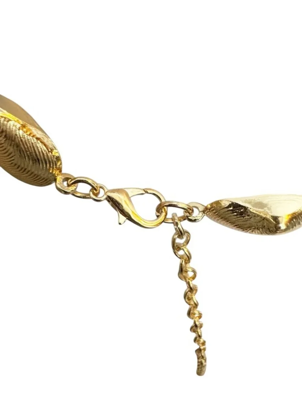 Vintage Gold Tone Sculptural Seashell Link Adjustable Chain Belt 44
